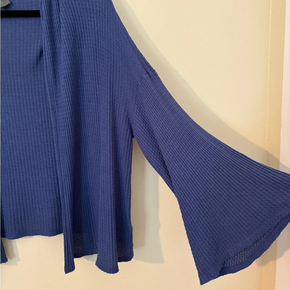 Anthropologie | Sunday in Brooklyn Blue Minnie Waffle Cardigan, Size Medium - Picture 2 of 11